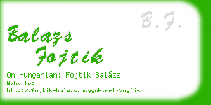 balazs fojtik business card